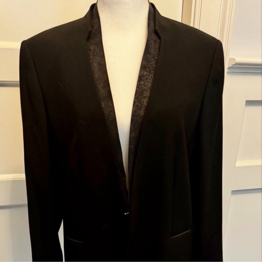 Elie Tahari Black Blazer with Chain Detail